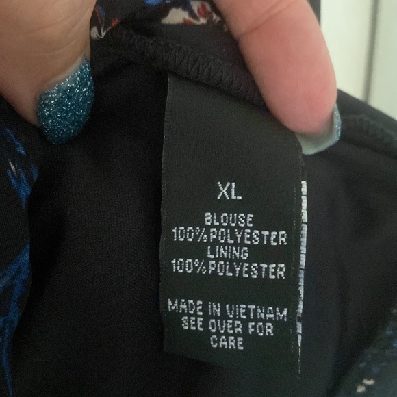 AGB Womenβs Blouse Floral Sheer Bell Sleeve, 3/4 Fall Top XL - Picture 13 of 13